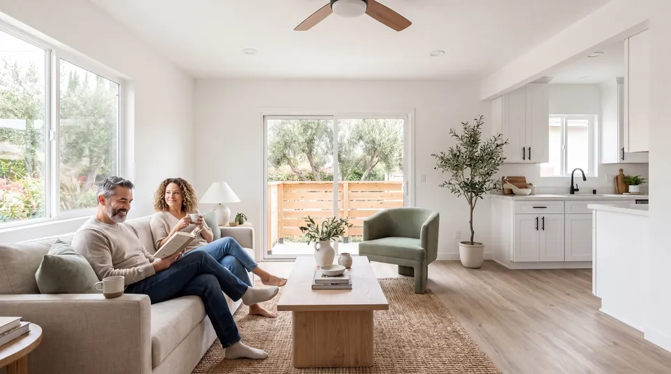 A renovated living room