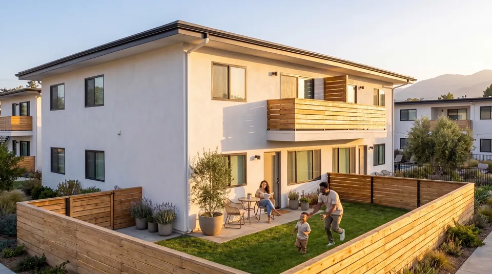 Townhomes with a yard